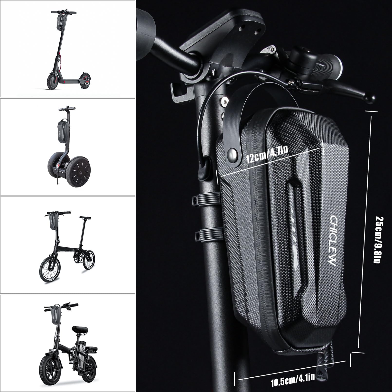 CHICLEW Scooter Tasche für Roller, Rollertasche Front Tube Bag Groß Lenkertasche Wasserfest, Vordertasche für Elektroroller Xiaomi MI Mijia M365 Sedway Ninebot E ES1/ES2/ES3/ES4