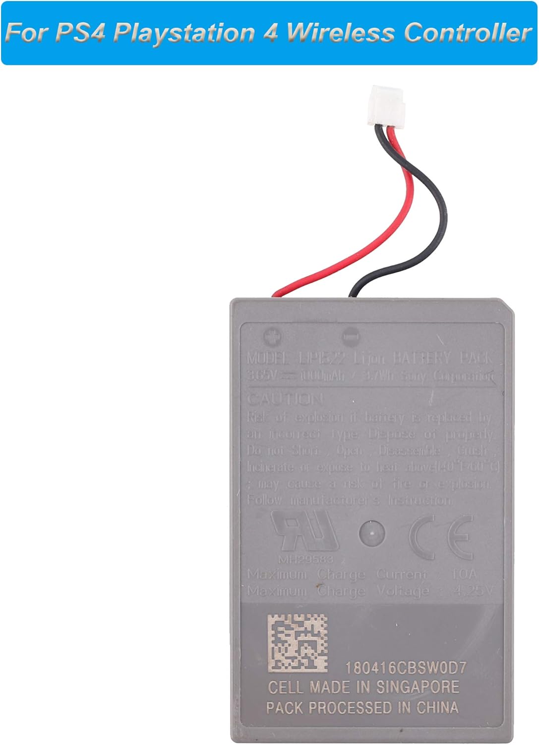 New Replacement Battery LIP1522 Compatible with PS4 PlayStation 4 Wireless Controller PS4 Dualshock 4 V2（Big Plug）