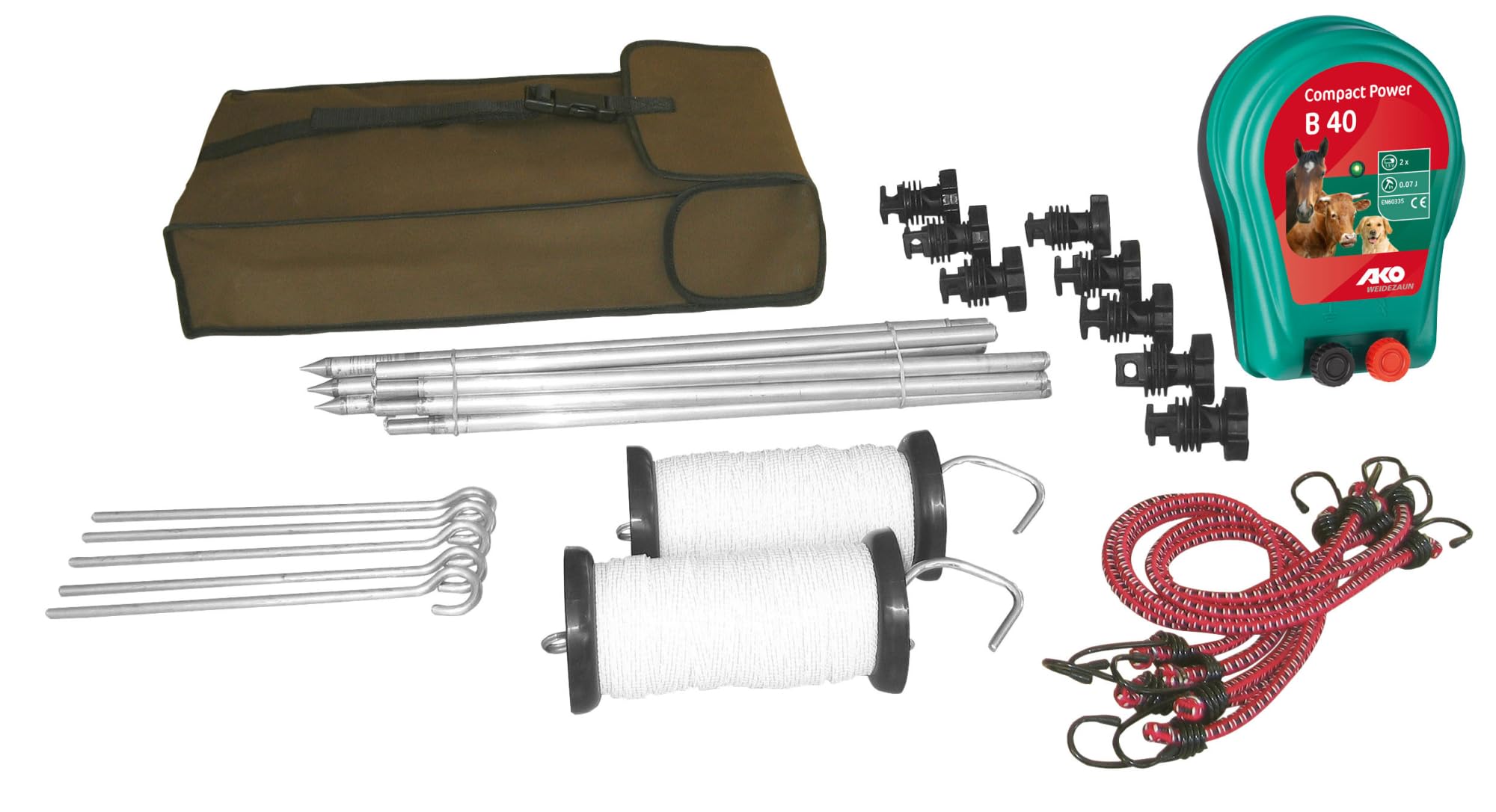 Kerbl AKO Fencing Kit d'équitation de randonnée Complet avec Batterie B40