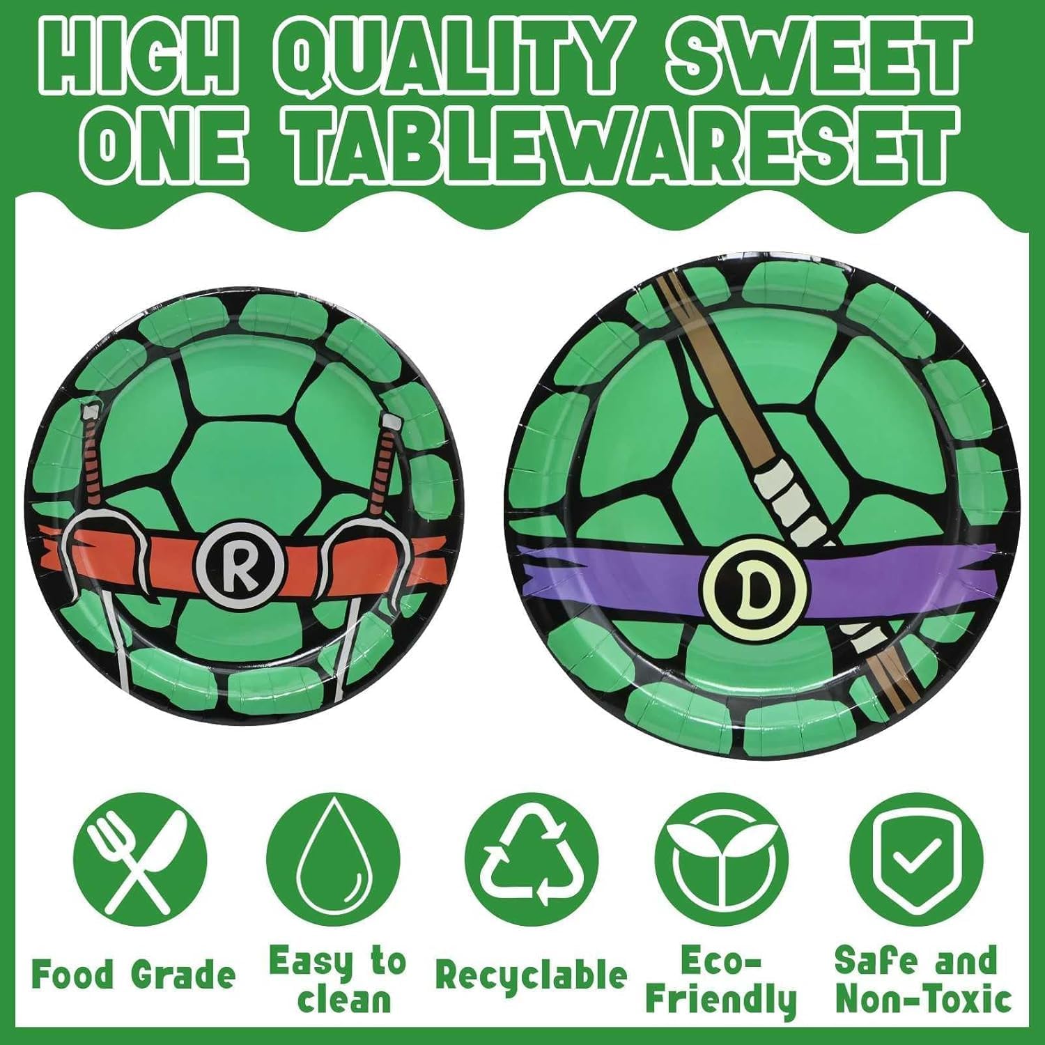 170pcs Turtle Party Supplies Paper Plates Napkins Cups Kids Birthday Decorations Tablecloth Disposable Forks Tableware Set for 24 Guests
