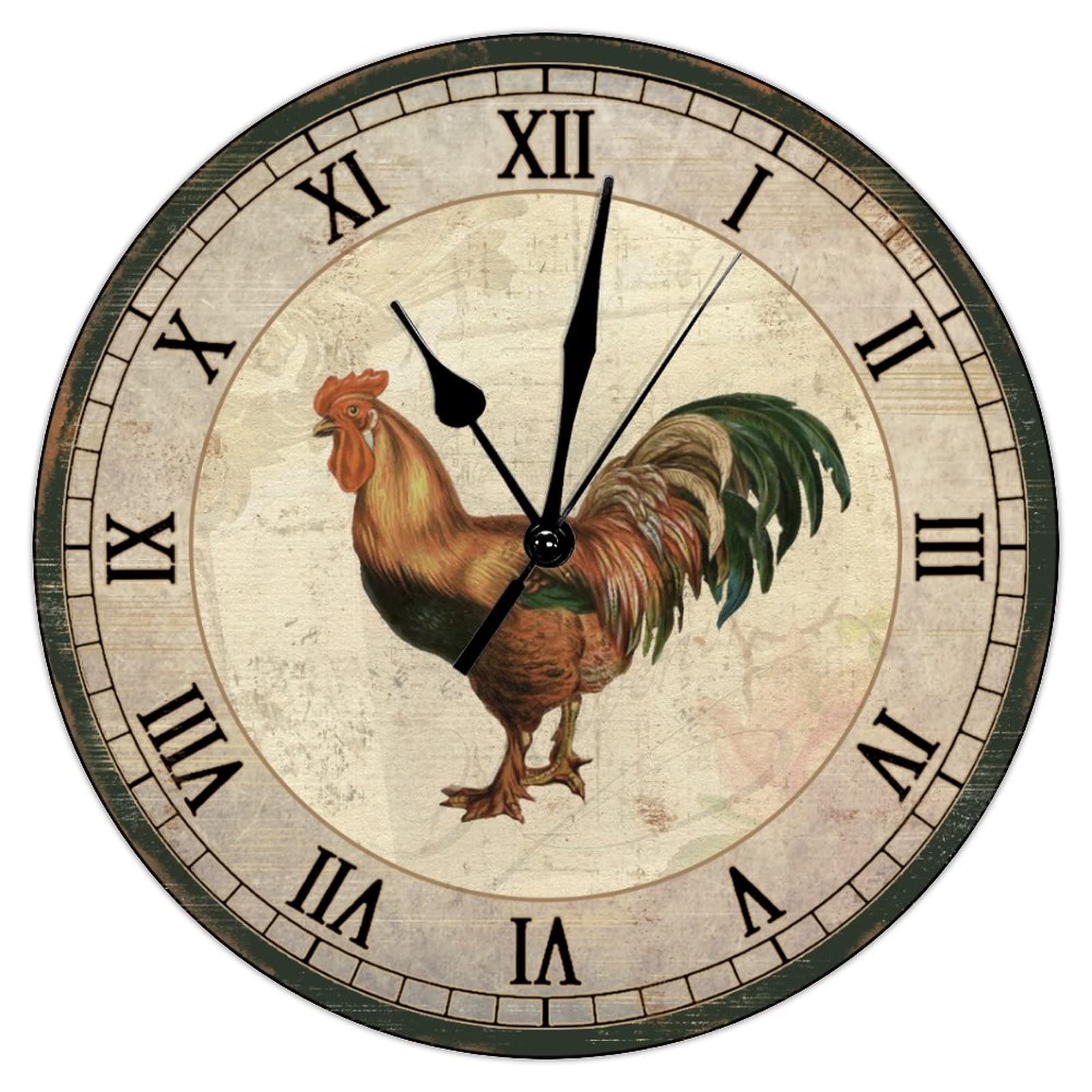 Horloge murale rétro poule, le cadeau idéal pour une maison rustique