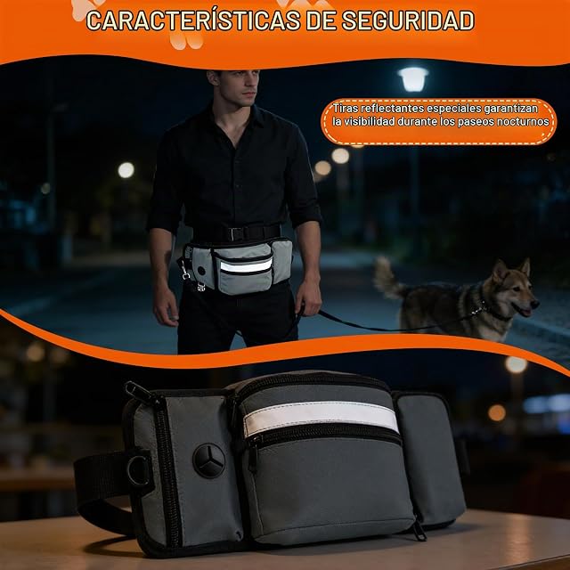 Foto 4 de 8 de fuxunamz Bolsa Premios Perro Adiestramiento, Bolsa Chuches Perro con Dispensador de Bolsas de Excrementos