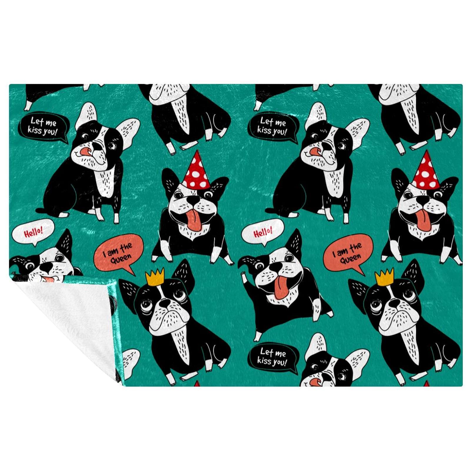 Couverture douce et chaude pour lit enfant avec motif chiens Puupy et plaid de pique-nique