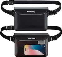 Vista 1 de ECHTPower Paquete de 2 bolsas impermeables, riñonera impermeable, bolsa seca impermeable con correa ajustable para la cintura para playa, natación