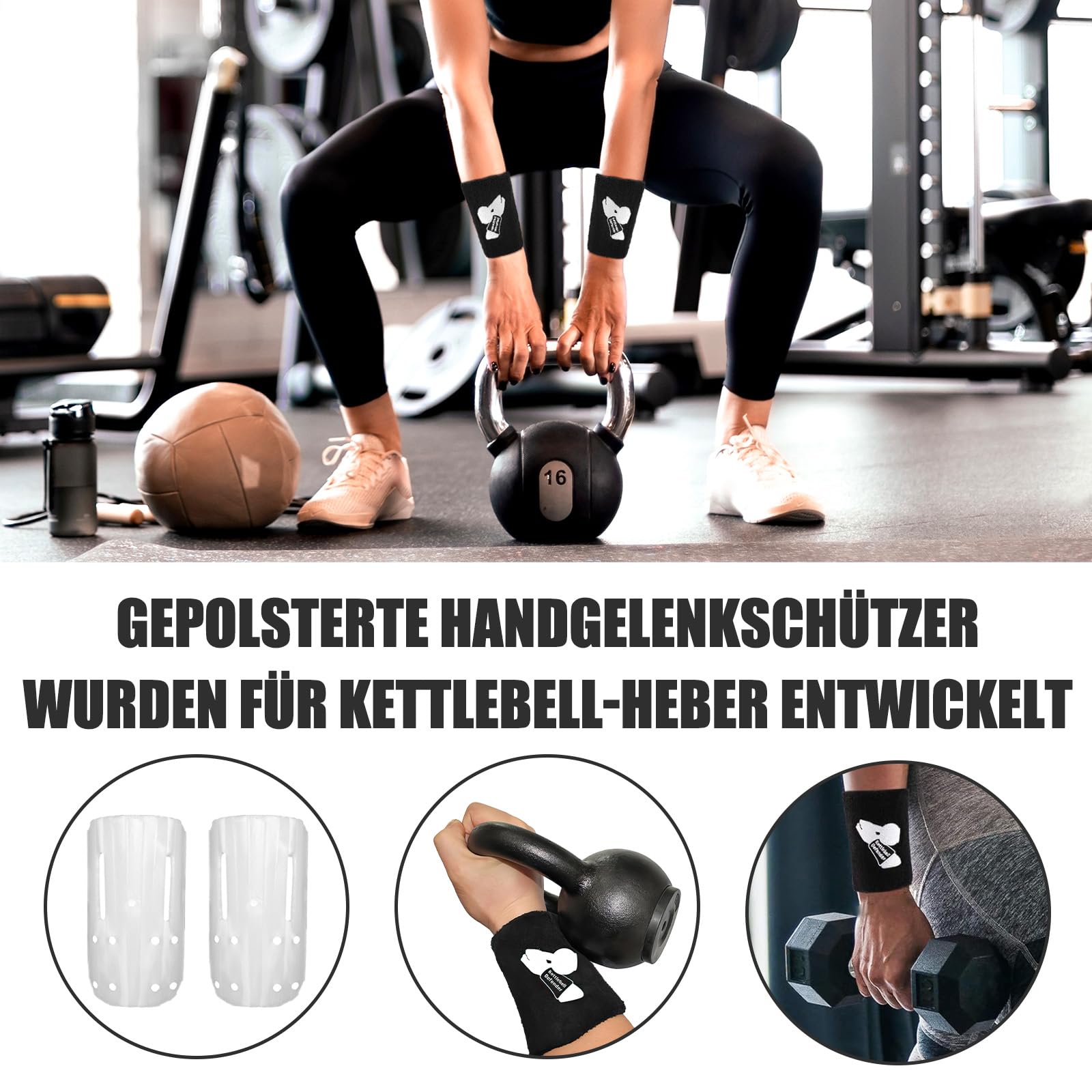 2 Paar Kettlebell Wrist Guard Handgelenk Armschutz, Handgelenkschutz Unterarmschutz, Wrist Guard Schutz Abdeckungs Klammer, Handgelenk- und Armschützer für Training