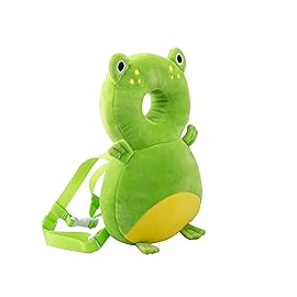 Baby Head Protection Backpack - Soft & Comfortable, Cute Cartoon Design (Q77-Frogs)
