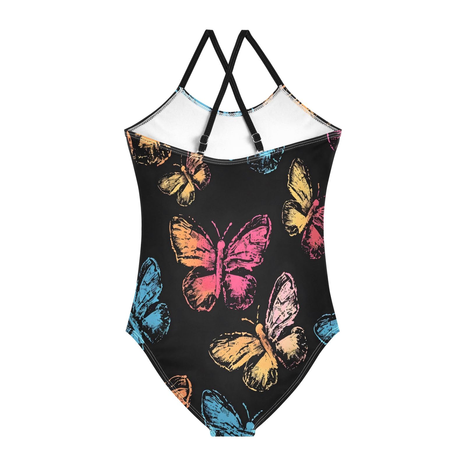 Seamless Butterfly Girls One-Piece Swimsuit Quick Dry Beach Swim Bathing Suit