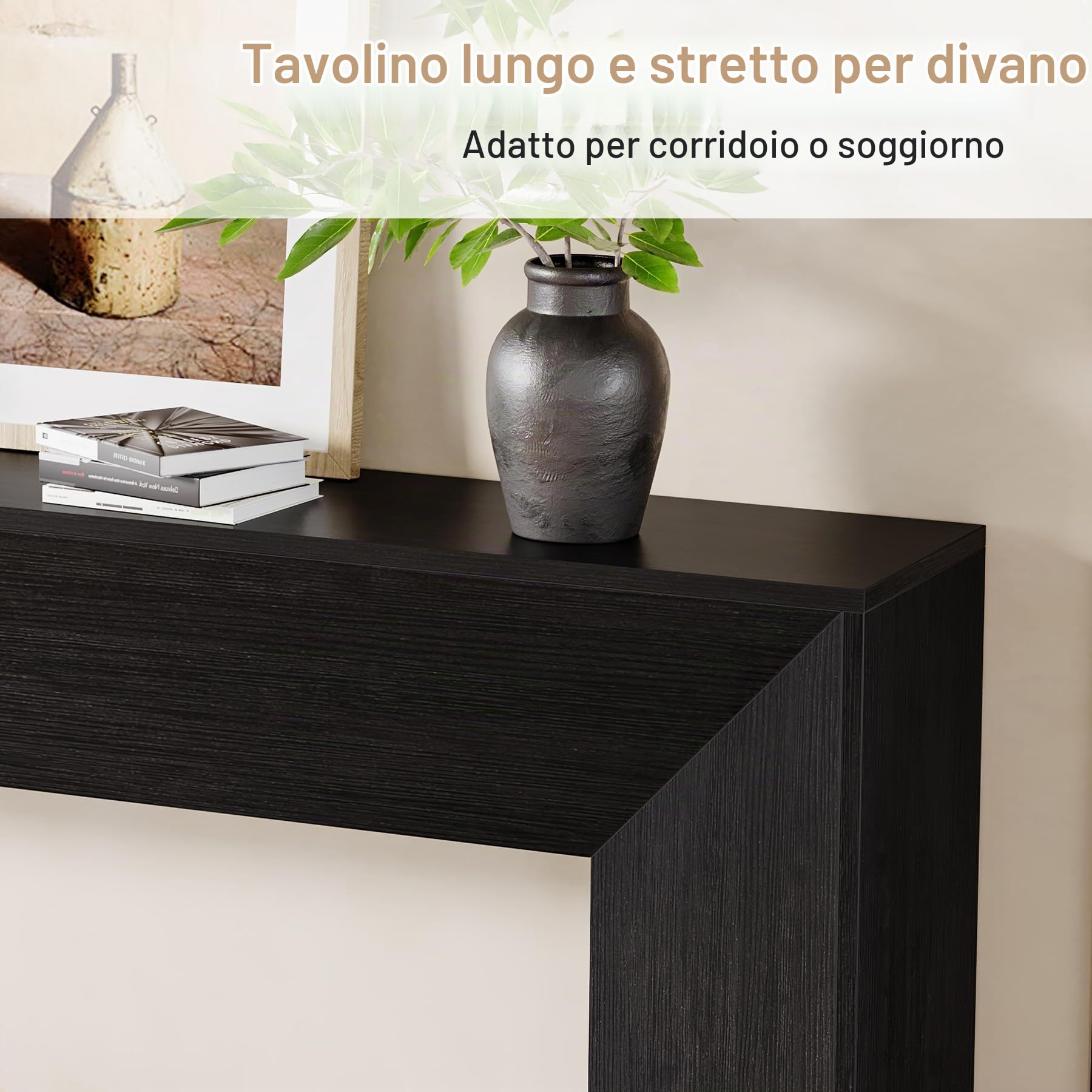 Tribesigns Tavolo Consolle, Tavolo da Corridoio Extra Lungo da 160 cm dietro il Divano, Tavoli Consolle in Legno Stretti per Ingresso, Mobili Moderni da Soggiorno, Ingresso, Assemblaggio Facile