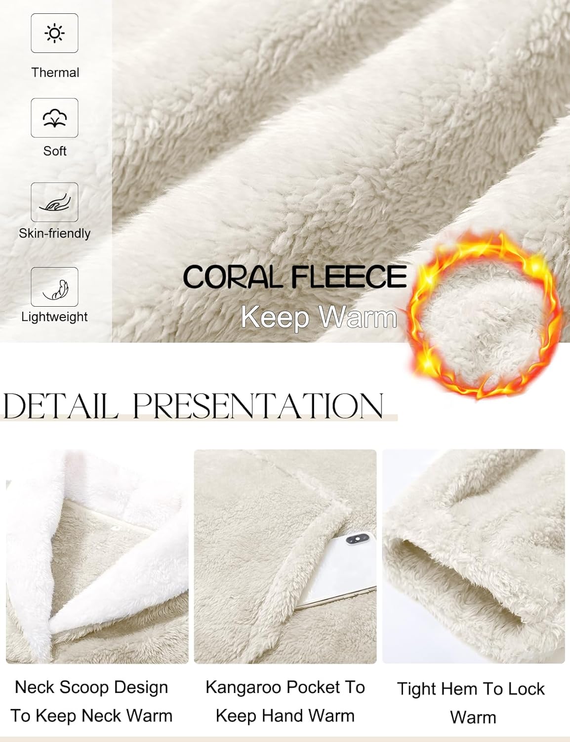 COZYPOIN Women's Fluffy Pajamas Set 2 Piece Soft Fleece Pjs Pullover Pants Loose Plush Sleepwear Warm Fuzzy Loungewear - Image 6