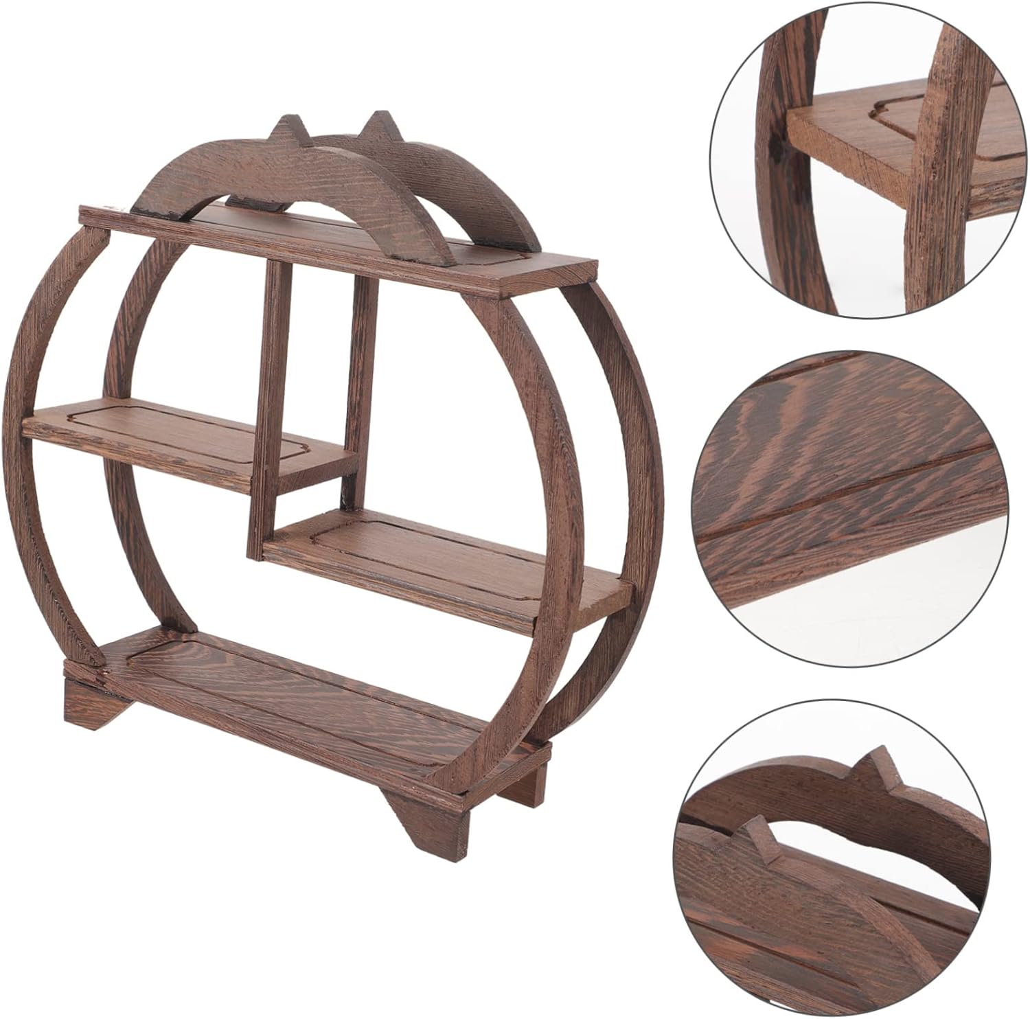 Antique Wooden Curio Display Stand Living Decor Shelves Wall Decor Aesthetic