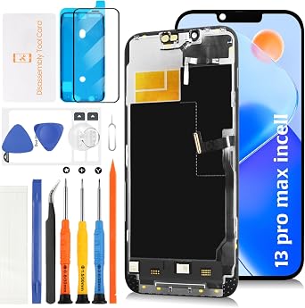 inCell for iPhone 13 Pro Max Screen Replacement [Proximity Sensor Cable Similar Size Notch] Display Assembly 3D Touch Screen Digitizer Repair Kit A2643 A2484 A2641 A2644 A2645 with Tools