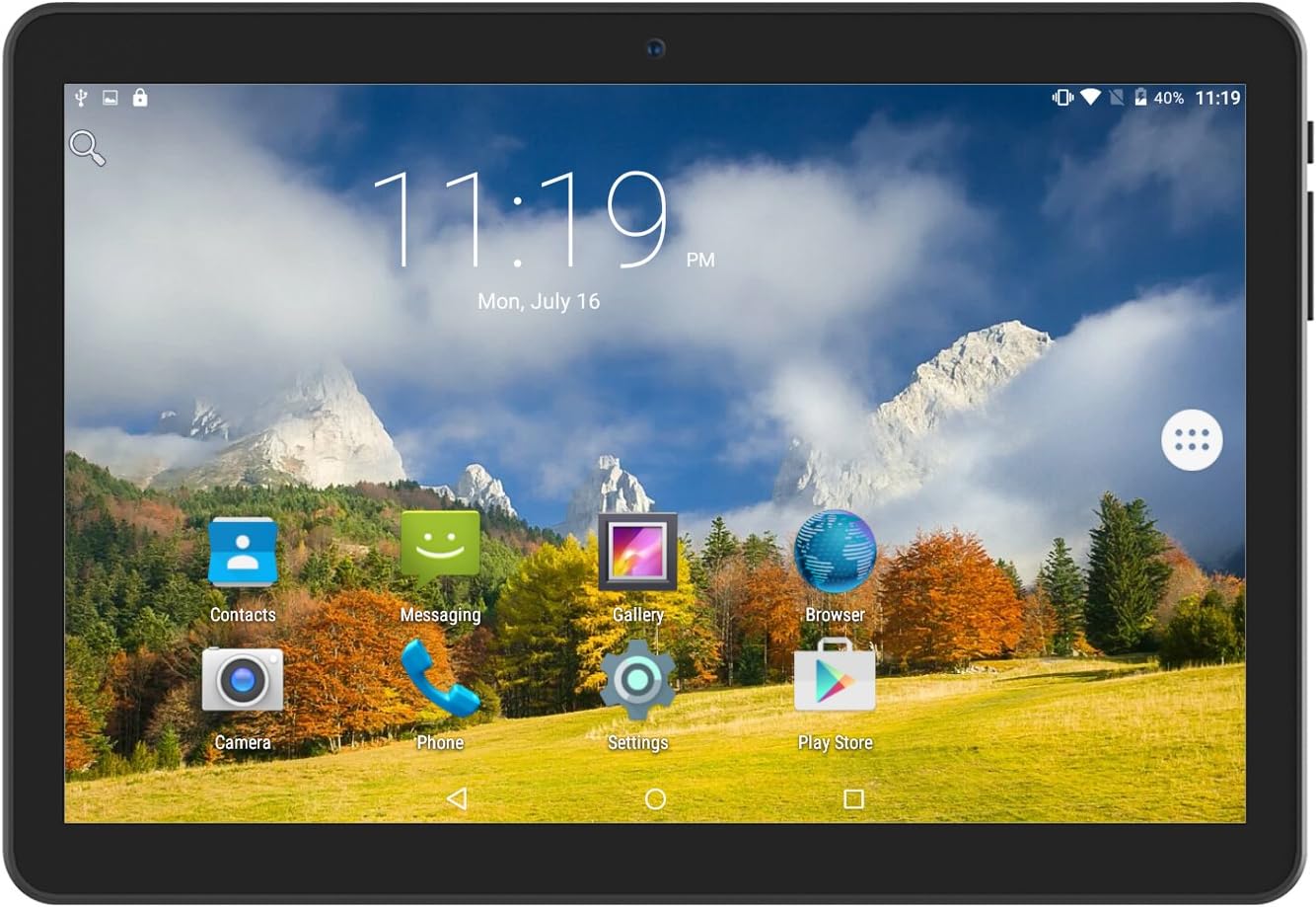 Hoozo Tablet 10 Inch Android 6.0 Unlocked 3G Phablet Media Pad with Dual Sim Card Slots and 2MP+ 5MP Camera, WiFi, Bluetooth, GPS, Quad Core, HD Touchscreen, Support 3G Phone Call, Black