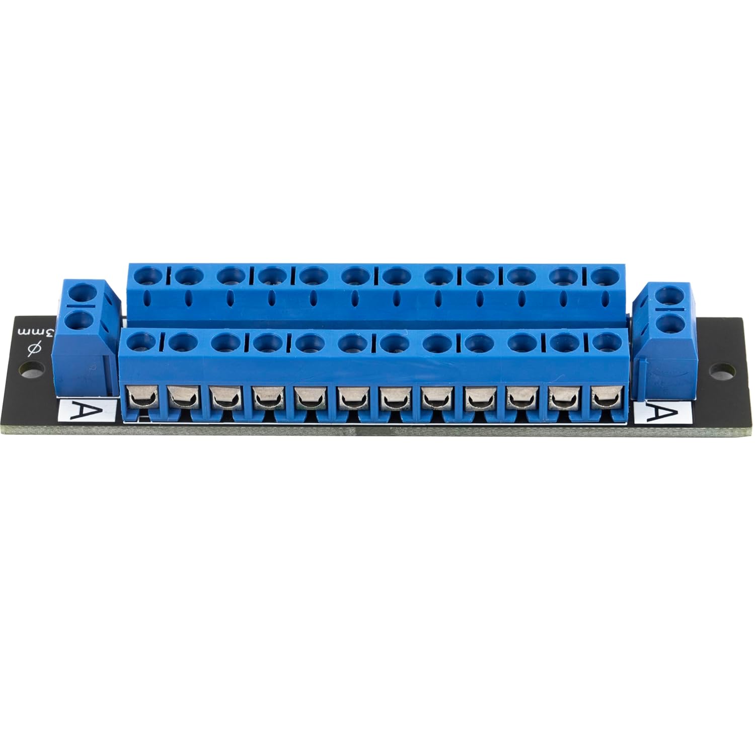 2pcs 2x12 Position Terminal Block Distribution Module Breakout Board for AC DC 15 Amp Blue+Black