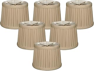 Royal Designs, Inc. Gather Pleat Chandelier Drum Shade CS-213BG-6, Beige, 4.5 x 5 x 4.25, Pack of 6
