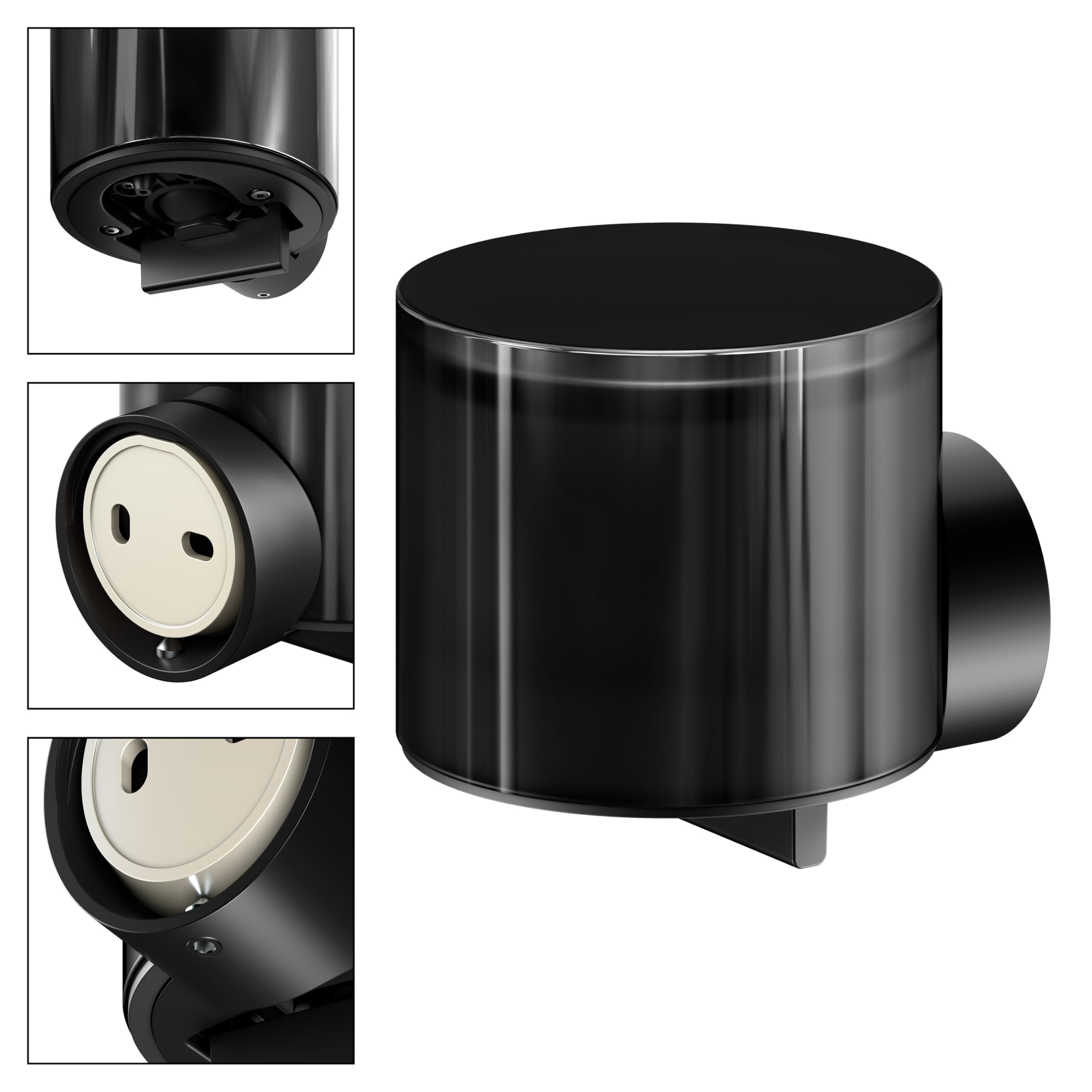 KEUCO Reva Seifenspender mit Stülpglas, 140 ml, Metall schwarz matt | Made in Germany, nachfüllbar, inkl. Schrauben und Dübel, Lotionspender zum Bohren