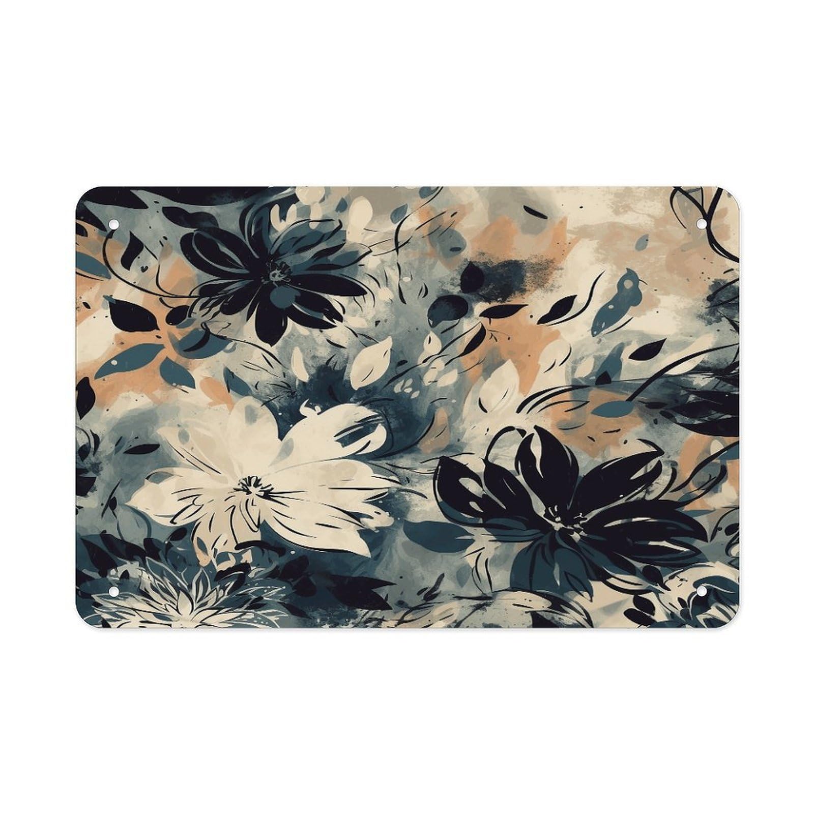 Fodpand Style Drawing Of Flowers Wall Art Metal Signs Tin Sign