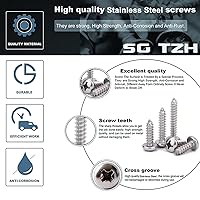 Vista 4 de Tornillo de madera #4 x 1, 100 piezas, de acero inoxidable 18-8 (304), cabeza plana, de autorroscado rápido, para panel de yeso, de SG TZH