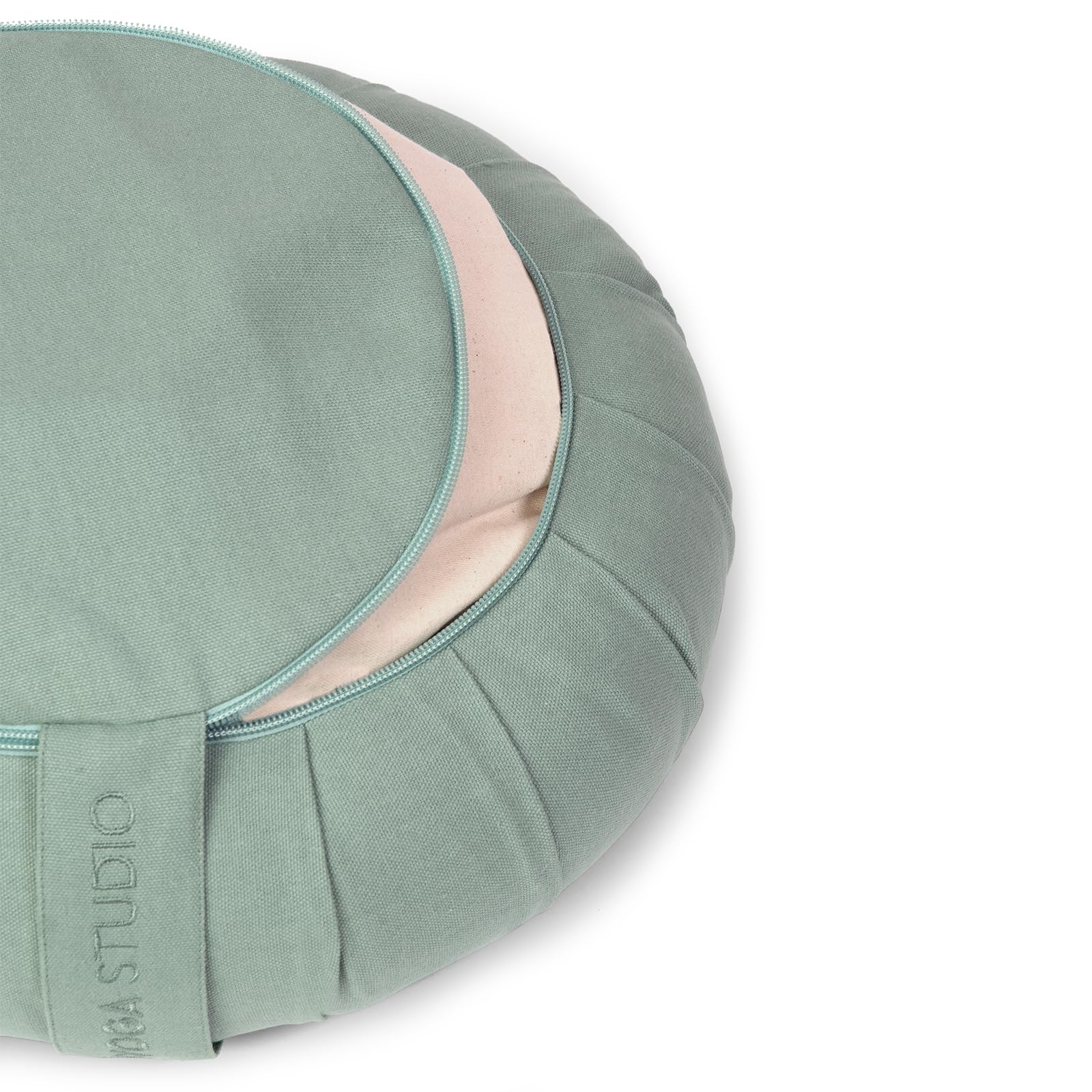 Yoga Studio Zafu Coussin de méditation rond plissé - Motif feuille de lotus