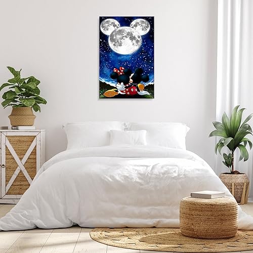 Miniatura 4 de VINDIJA Kit de pintura por números para adultos, niños y principiantes, kits de pintura por números para adultos de Mickey sobre lienzo enmarcado,