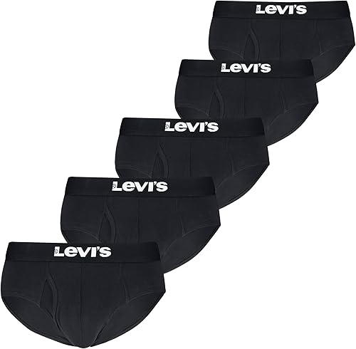 Levi's Men's 5-Pack Solid Basic Brief, Black Combo, Small