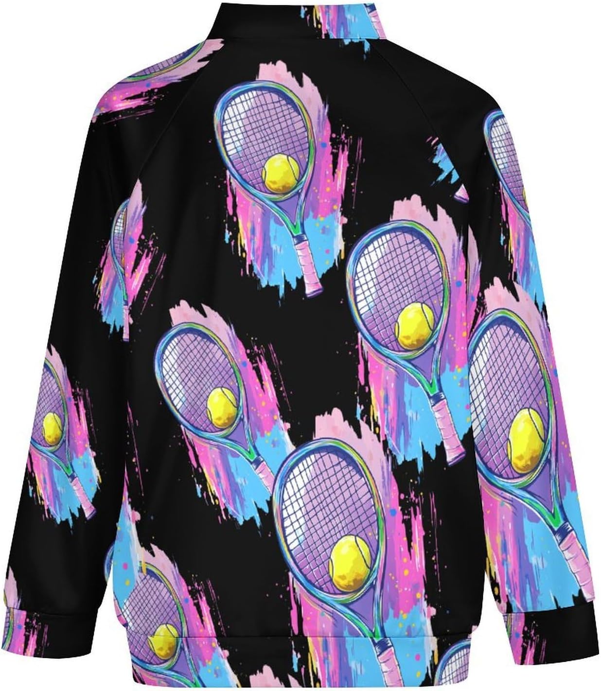 Tie-dye Tennis Men's Zip Up Sweatshirt Casual Sweater Jackets Long Sleeve Tops Lightweight Coat