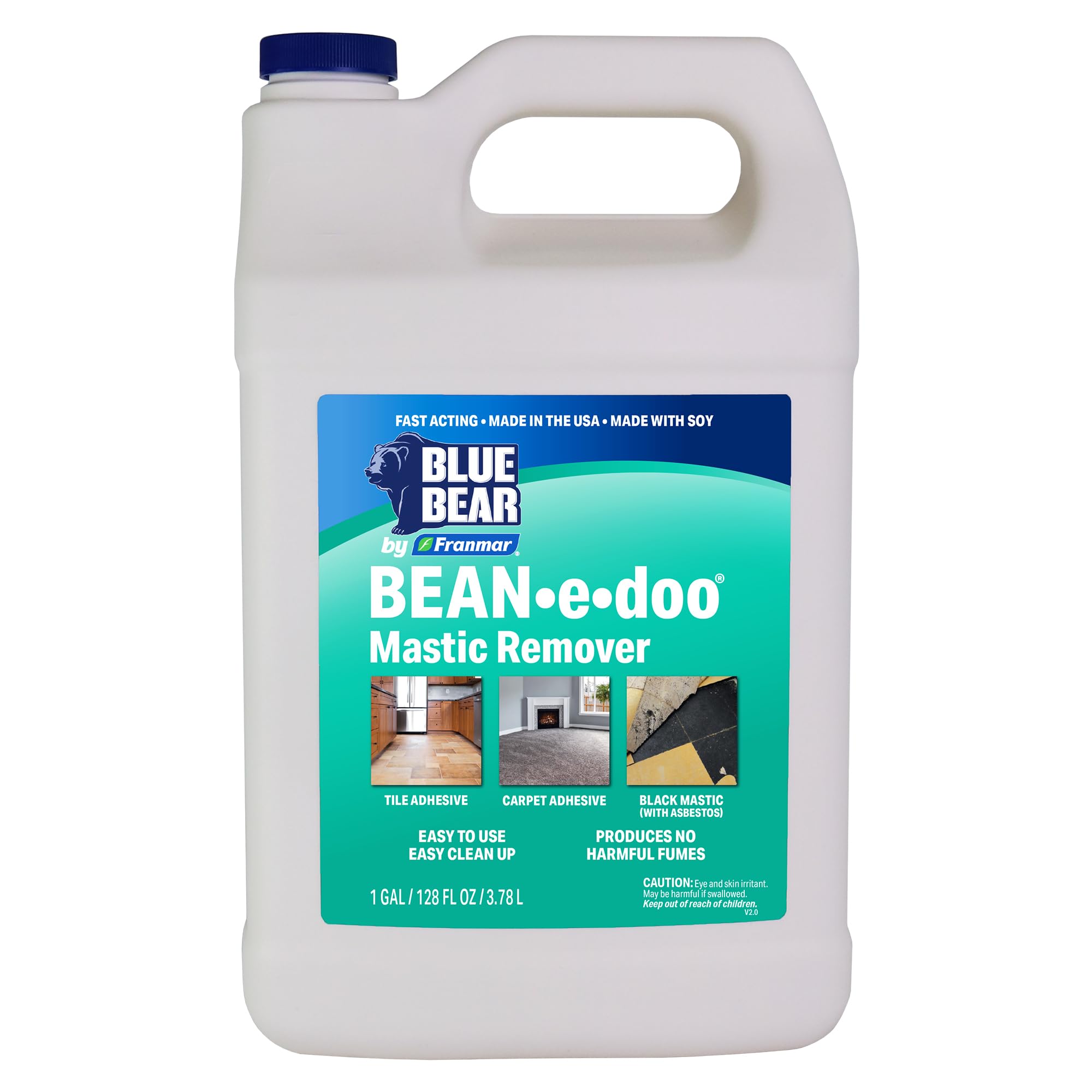 Blue Bear BEANedoo Mastic Remover Low-Odor, Soy-Based Adhesive & Carpet Glue Remover (Gallon)