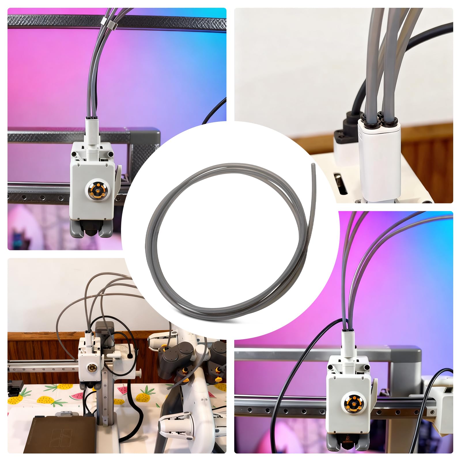 Wąż PTFE do drukarki Bambu Lab A1 Akcesoria - Gładki wąż PTFE z teflonu 2m o średnicy 4mmx2,5mm do 1,75 mm filamentu 3D, do Bambu Lab A1/A1 mini/P1P/P1S/X1C, do Creality K1/K1 Max/Ender 3 V3