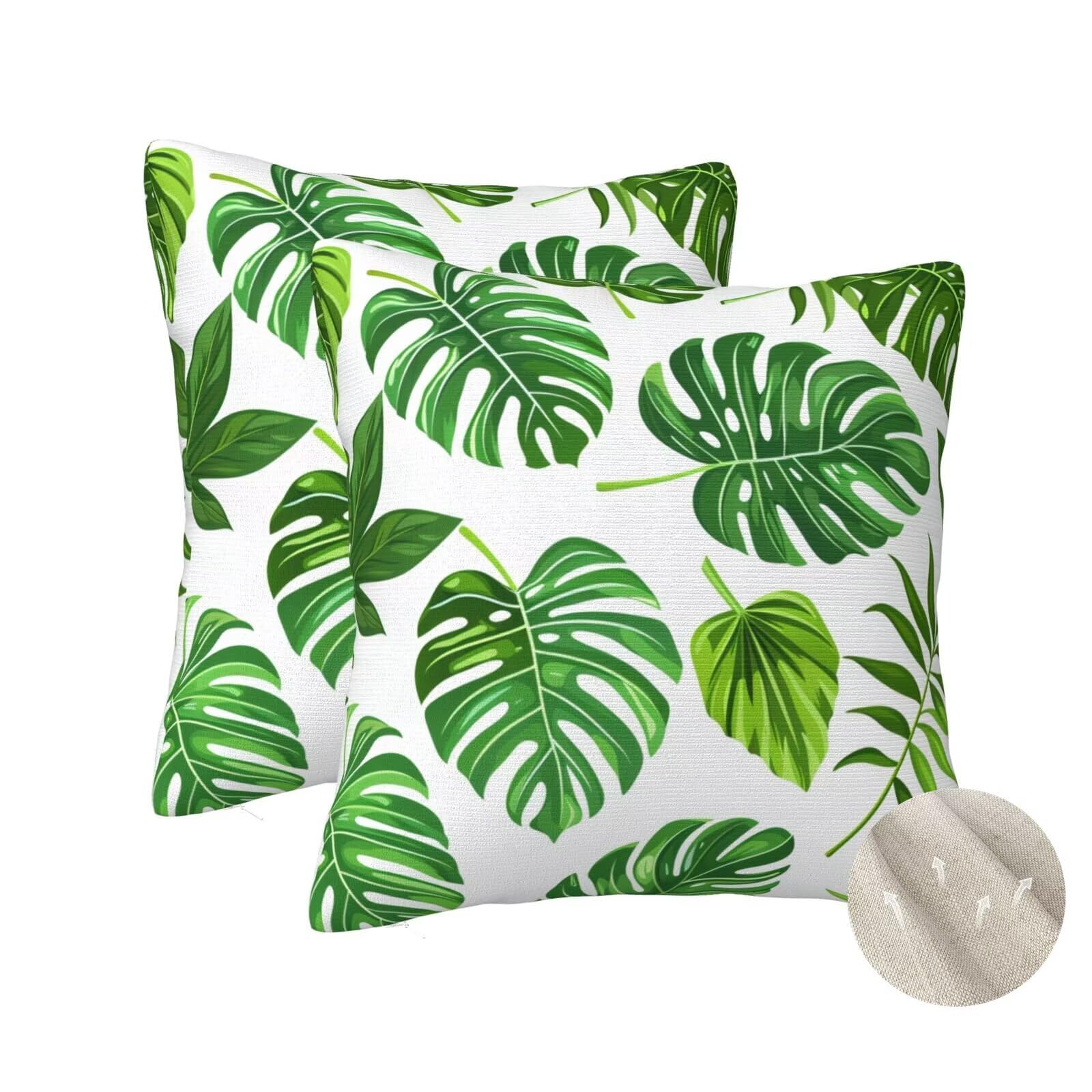 Housses de coussin 60x60 cm vert zt347 pour rénover un vieux canapé avec des motifs plantes