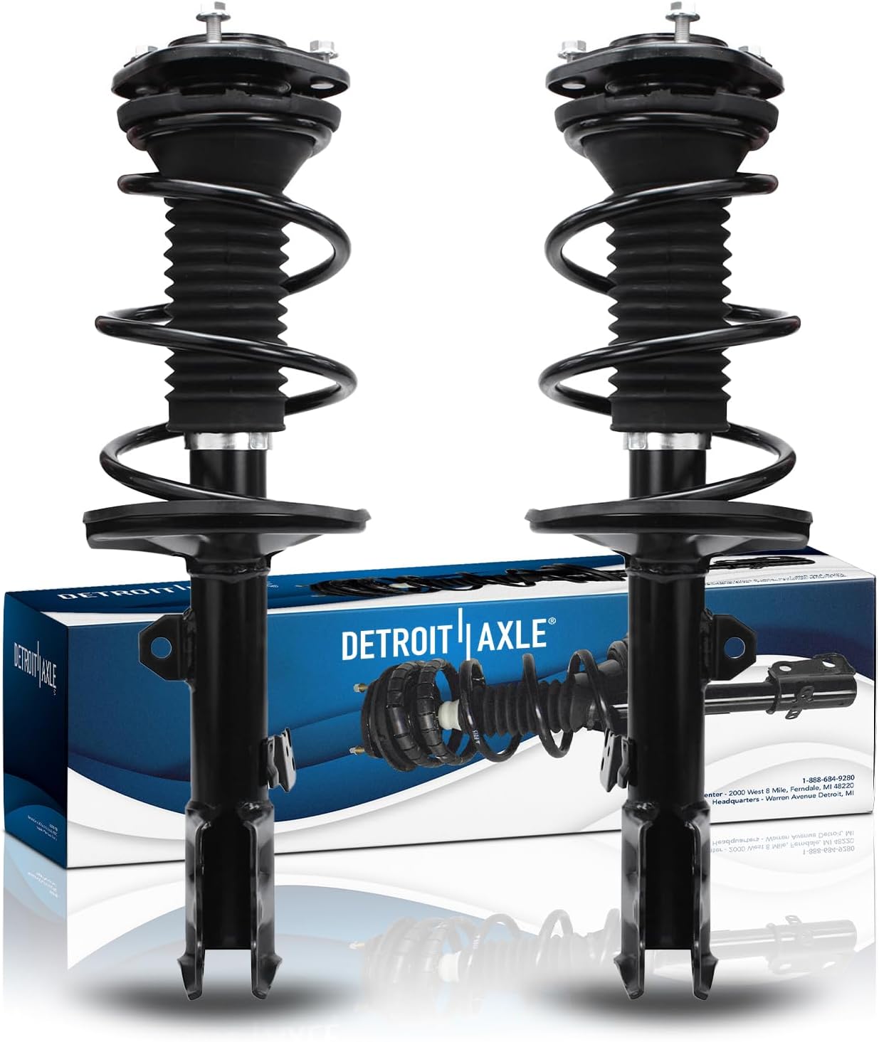 Detroit Axle - 1.8L 2 Front Struts for 2009-2013 Toyota Corolla USA Built 2011-2014 Matrix Replacement 2010 2011 2012 Complete Strut Shock w/Coil Spring Assembly Passenger Driver Side