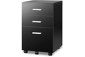 DEVAISE 3 Drawer Rolling Mobile File Cabinet Office Storage Cabinet