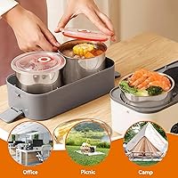 Vista 6 de Electric Lunch Box Inner Container, Stainless Steel Lunch Box Insert Replacement Inner Pot for Most Heated Lunch Boxes