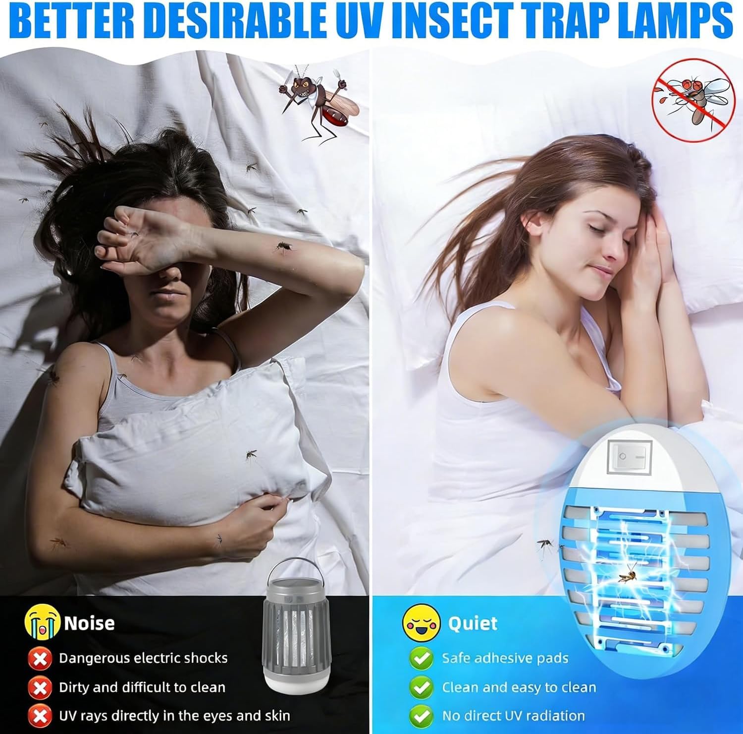 AILEDA Lámpara antimosquitos, 4 unidades, exterminador de insectos eléctrico, enchufe repelente de mosquitos, inodoro, no tóxico, trampas portátiles para dormitorio, sala de estar, oficina, cocina