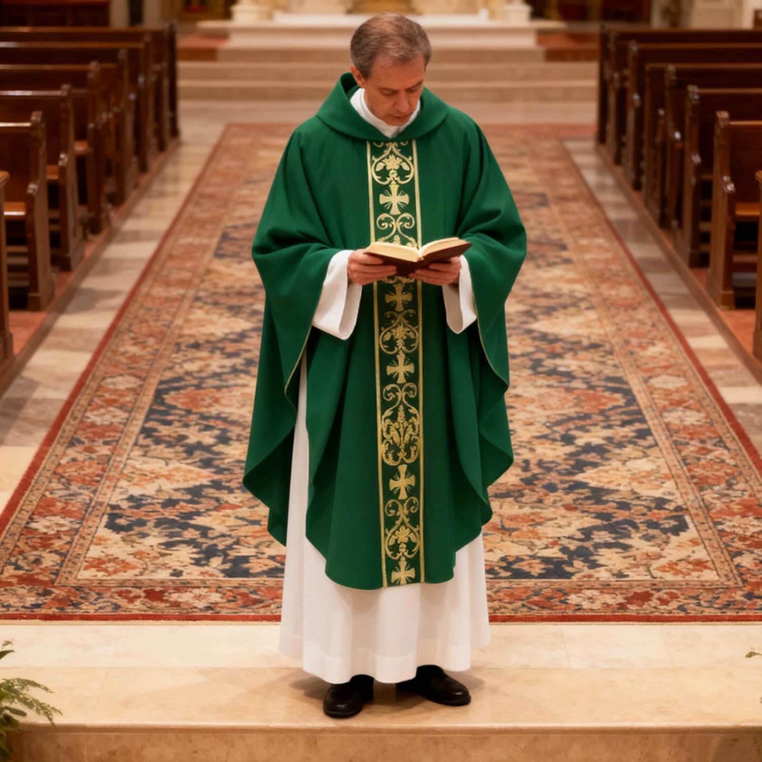 Clergy Vestments Chasuble Cross Robe Priest Cloak Catholic Costume for Christmas Church Mass - Image 6