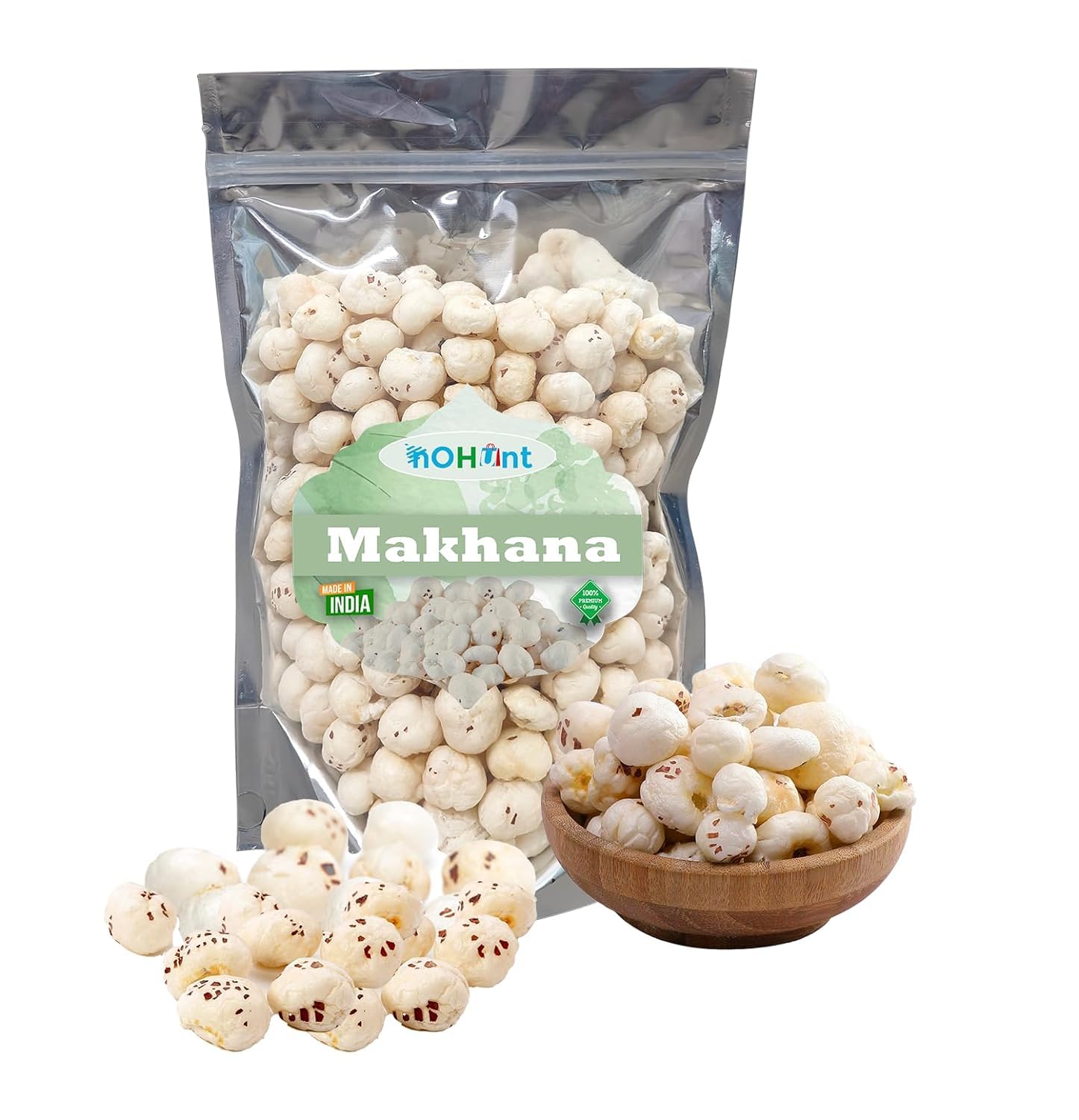 NOHUNT 100% Natural & Crunchy Handpicked Healthy and Nutritional Phool Makhana/Fox Nuts/Lotus Seeds/Water Lily/Gorgon Nut Pops Natural & Crunchy (Pack of 1) | Lotus Puffs | Rich in Calcium | Maintains Weight | Fit for Fasting (250gm)-image-17