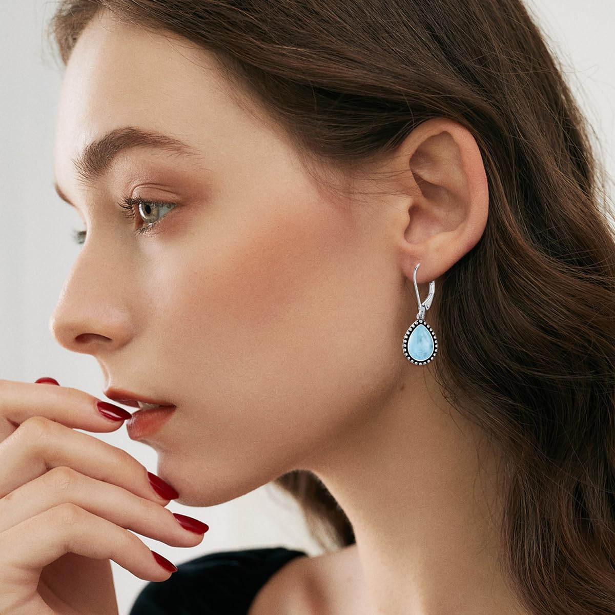 925 Sterling Silver Vintage Teardrop Dangle Drop Leverback Earrings for Women Hypoallergenic