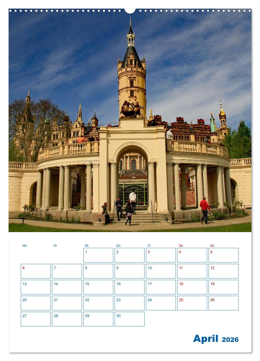 Residenzstadt Schwerin Mecklemburgo-Pomerania Occidental - Agenda (calendario de pared 2026 DIN A2 alto), calendario mensual CALVENDO