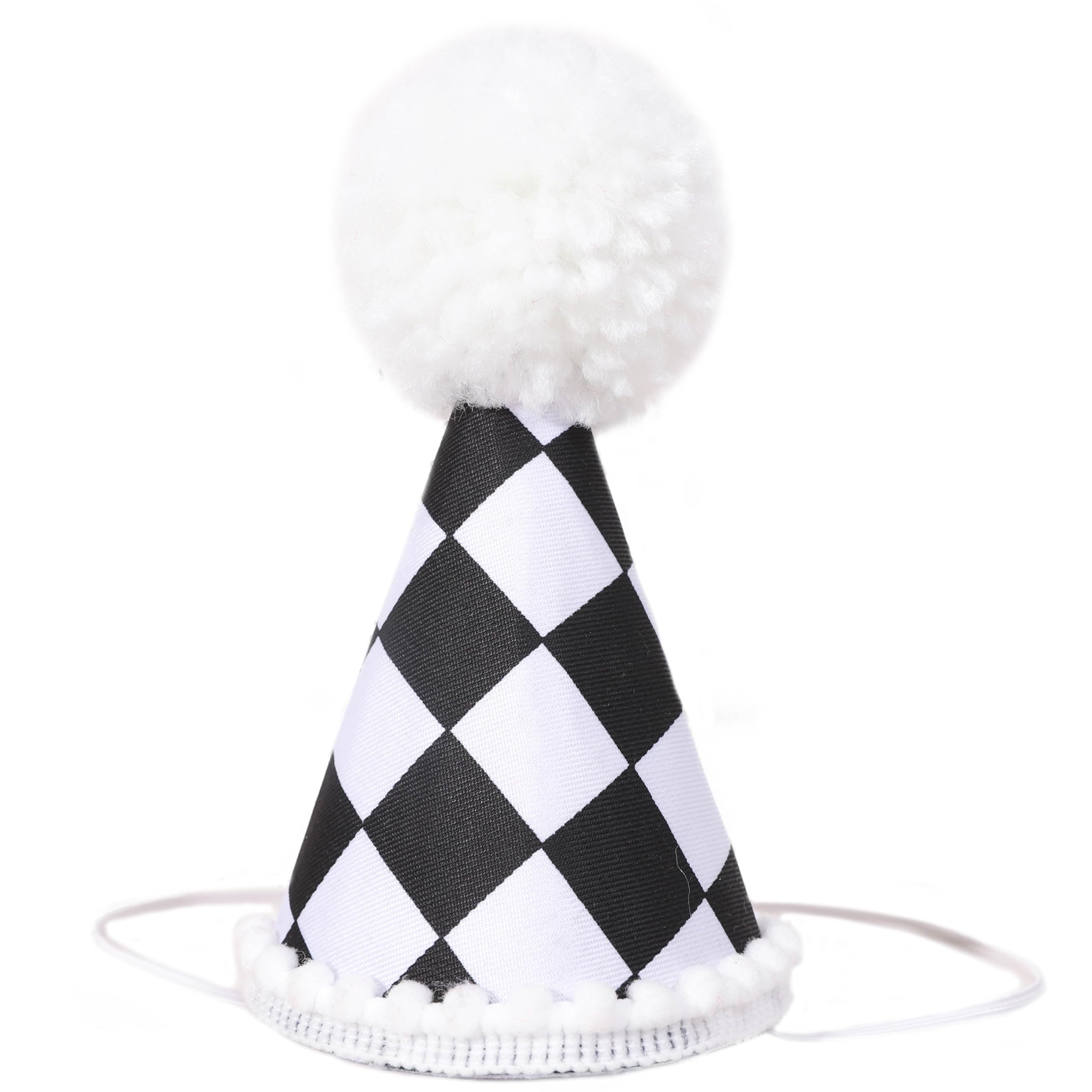 AOQURE Race Car First Birthday Hat - Race Car 1st Decorations,Black And White Checkered Racing Hat,Two Fast Car Birthday Decorations,Fast One Birthday