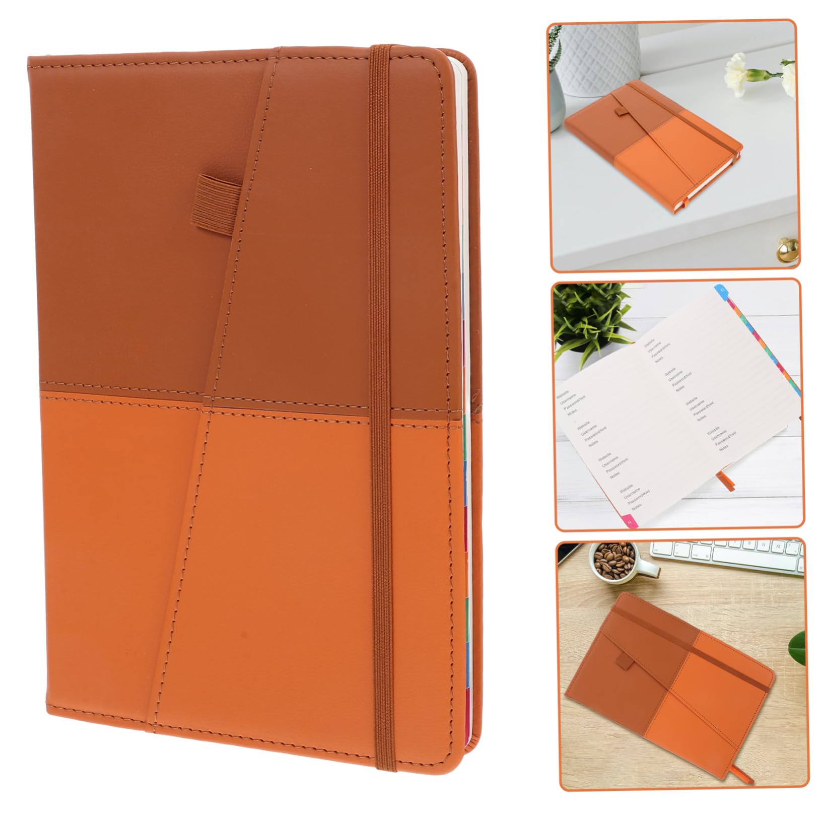NUOBESTY Passwort Notizbuch A5 Vielseitig und Elegant mit Alphabetischen Registern für Effiziente Organisation Kleines Praktisches Adressbuch aus Pu und Papier für Website Adressen