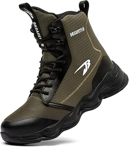 Nutropa Botas de punta de acero para hombres y mujeres, zapatos ligeros de trabajo y seguridad, protección al aire libre, calzado a prueba de