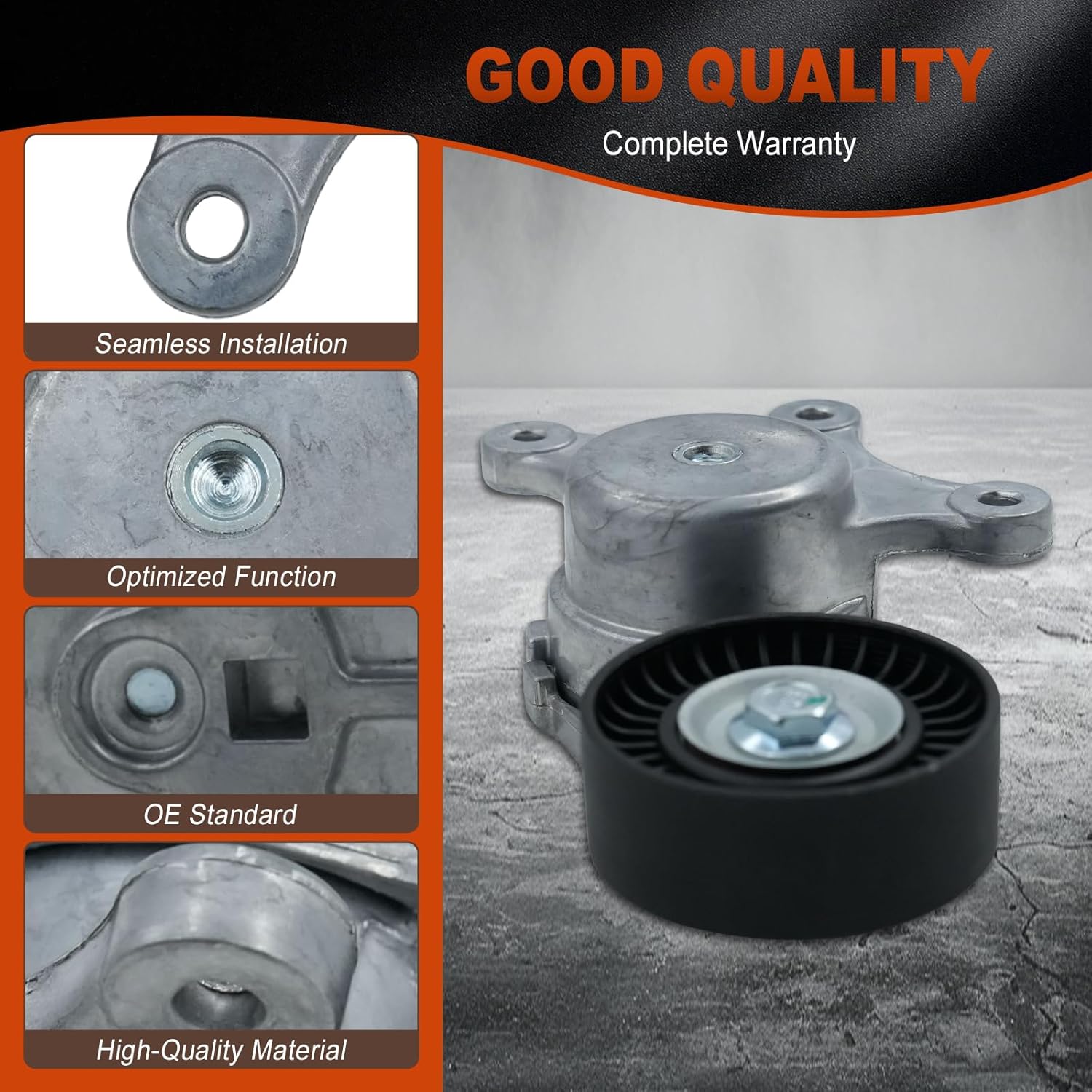 Belt Tensioner and Pulley Assembly Fits for Ford Edge 07-14, Explorer 11-19, Flex 09-19, Taurus X 08-09, for Lincoln MKS 09-16, MKT 10-19, MKX 07-18, MKZ 07-16 OE# 38485