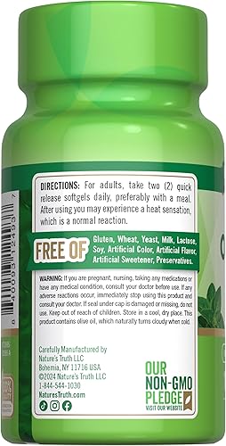 Miniatura 7 de Nature's Truth Cápsulas blandas de aceite de orégano con Carvacrol  4000 mg  120 unidades  Suplemento de hierbas sin OMG y sin gluten