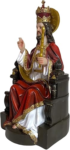 Miniatura 3 de Gigi's Classy Kids Figura de estatua de Cristo Rey en el Trono de 12 pulgadas Imagen Cristo Rey en El Trono Estatua Regalo Religioso Arte