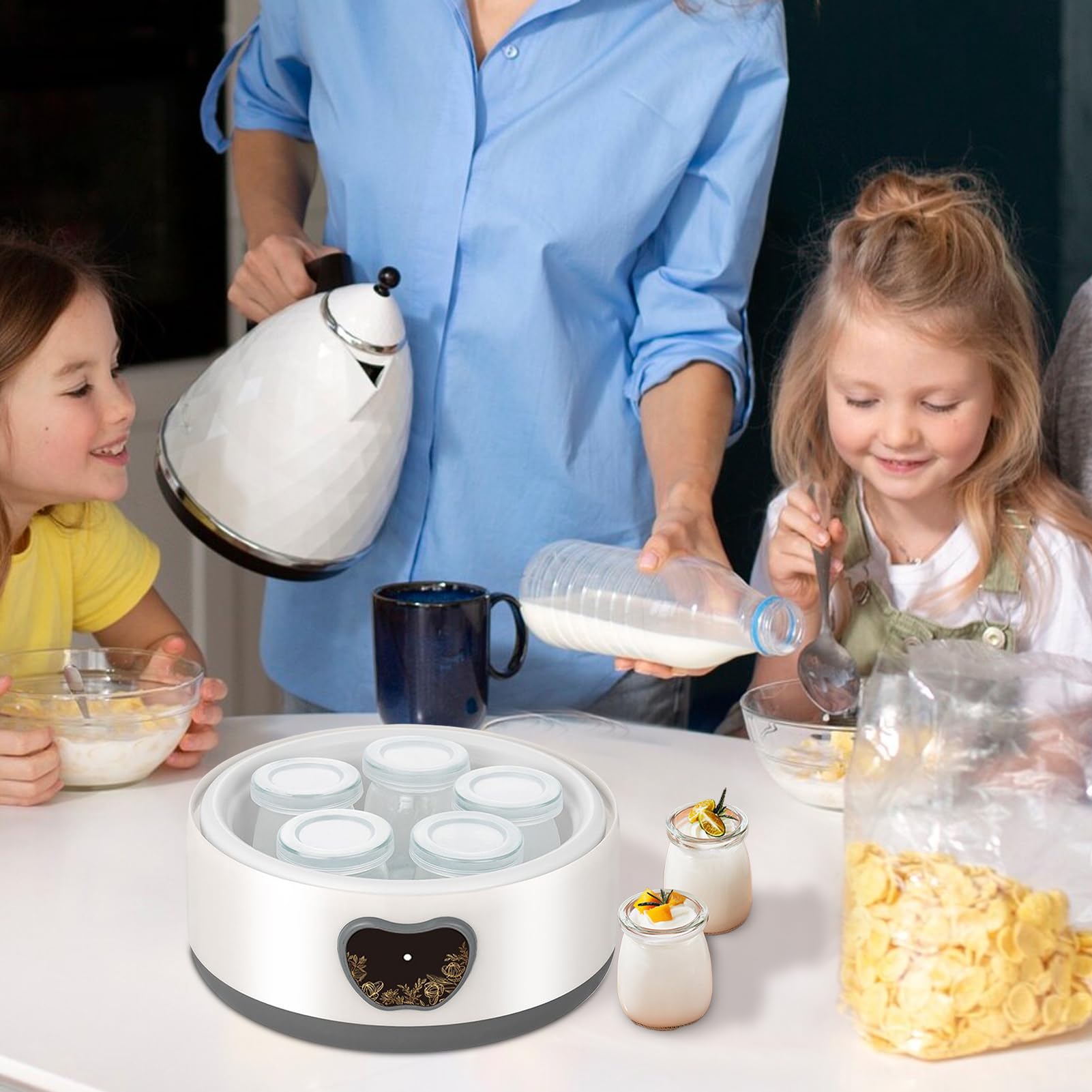Yogurtiera Elettrica 1,2 L Contenitore in Acciaio Inossidabile Controllo