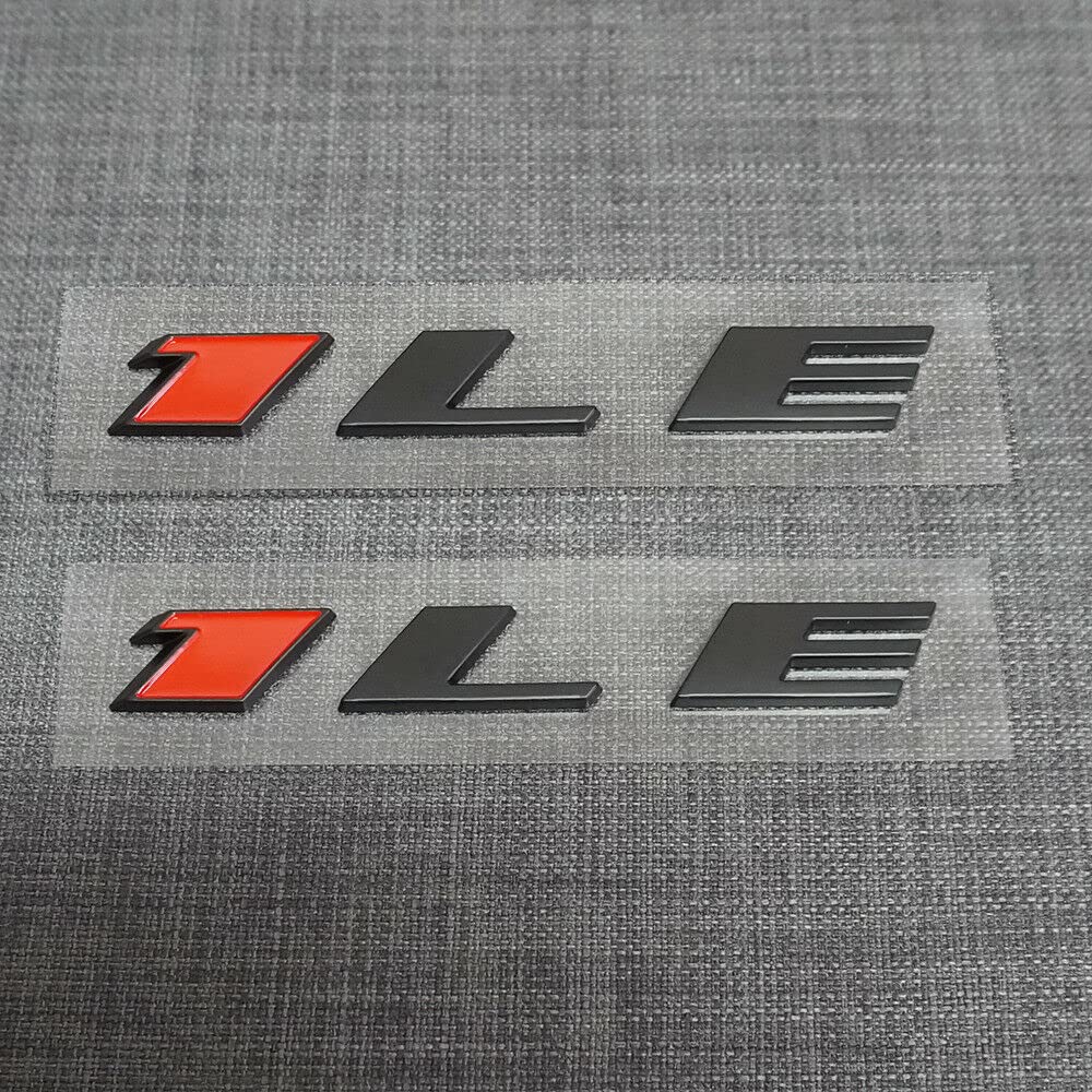 Fit for Camaro 1LE Emblem 3D Letter Badge Fender Nameplate Sticker Black Red (-2Pcs)