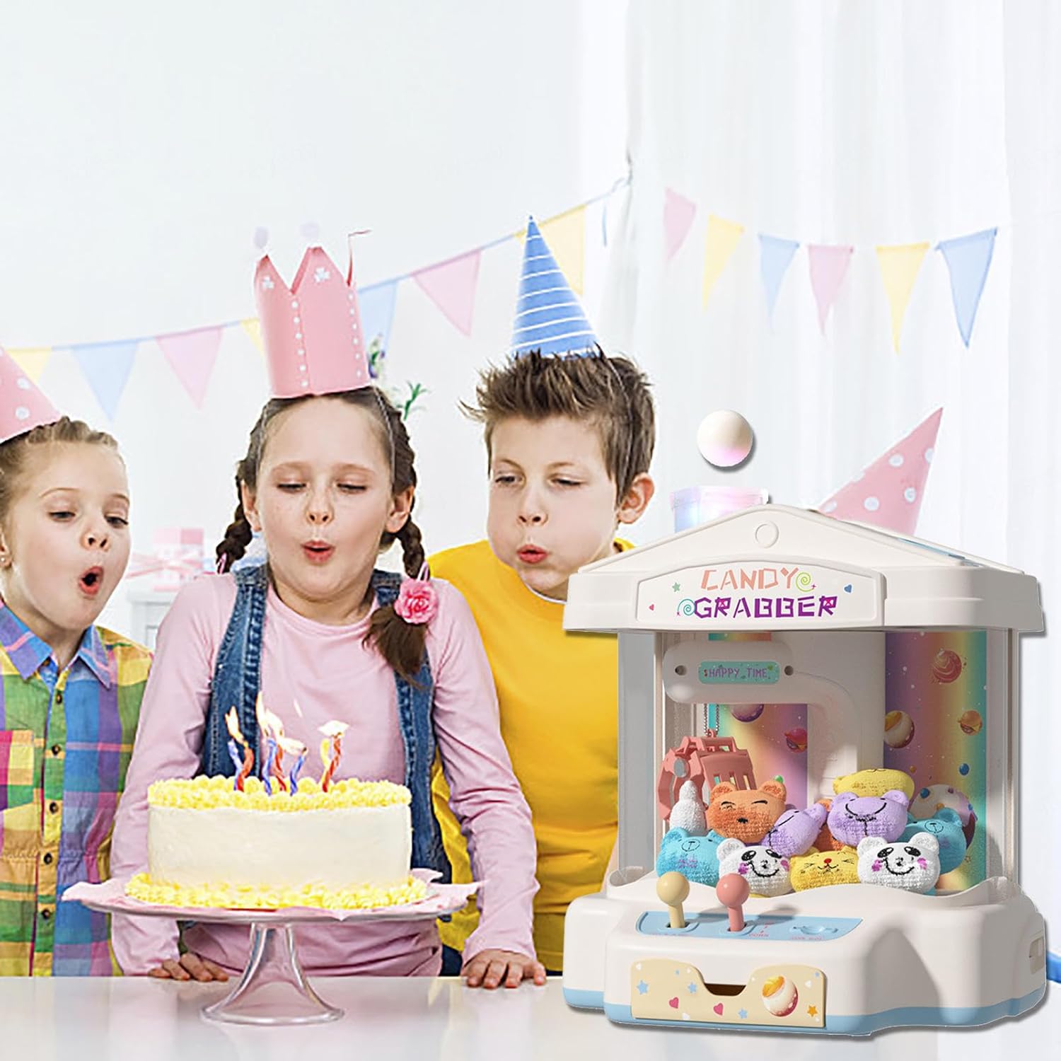 子供クレーンゲーム ユーフォーキャッチャー おもちゃ 音楽と照明付き、USBケーブル付き クレーン ゲーム おもちゃ ユーフォーキャ ufo  キャッチャーおもちゃ クレーンゲーム ufoキャッチャー 人形10体とカプセル10個が付属しており、音楽とライトが付いていま 子供 ...