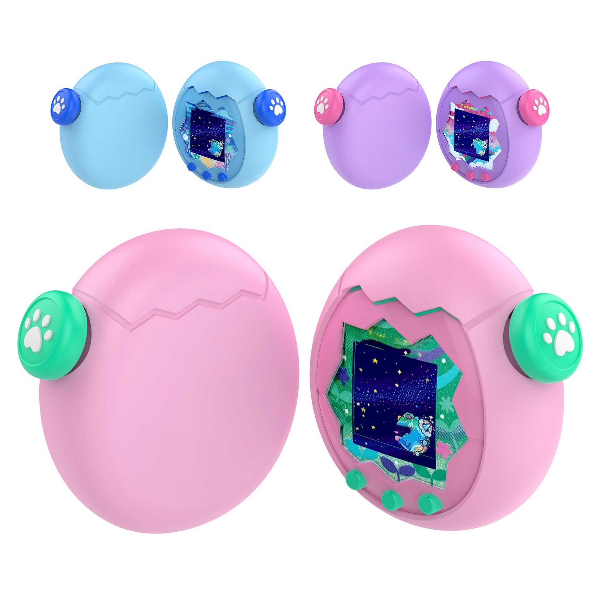 Etui ochronne z płynnego silikonu na konsolę do gier Tamagotchi Paradise z nasadką na guziki, urocze, odporne na wstrząsy etui do wirtualnej maszyny dla zwierząt domowych, akcesoria chroniące przed