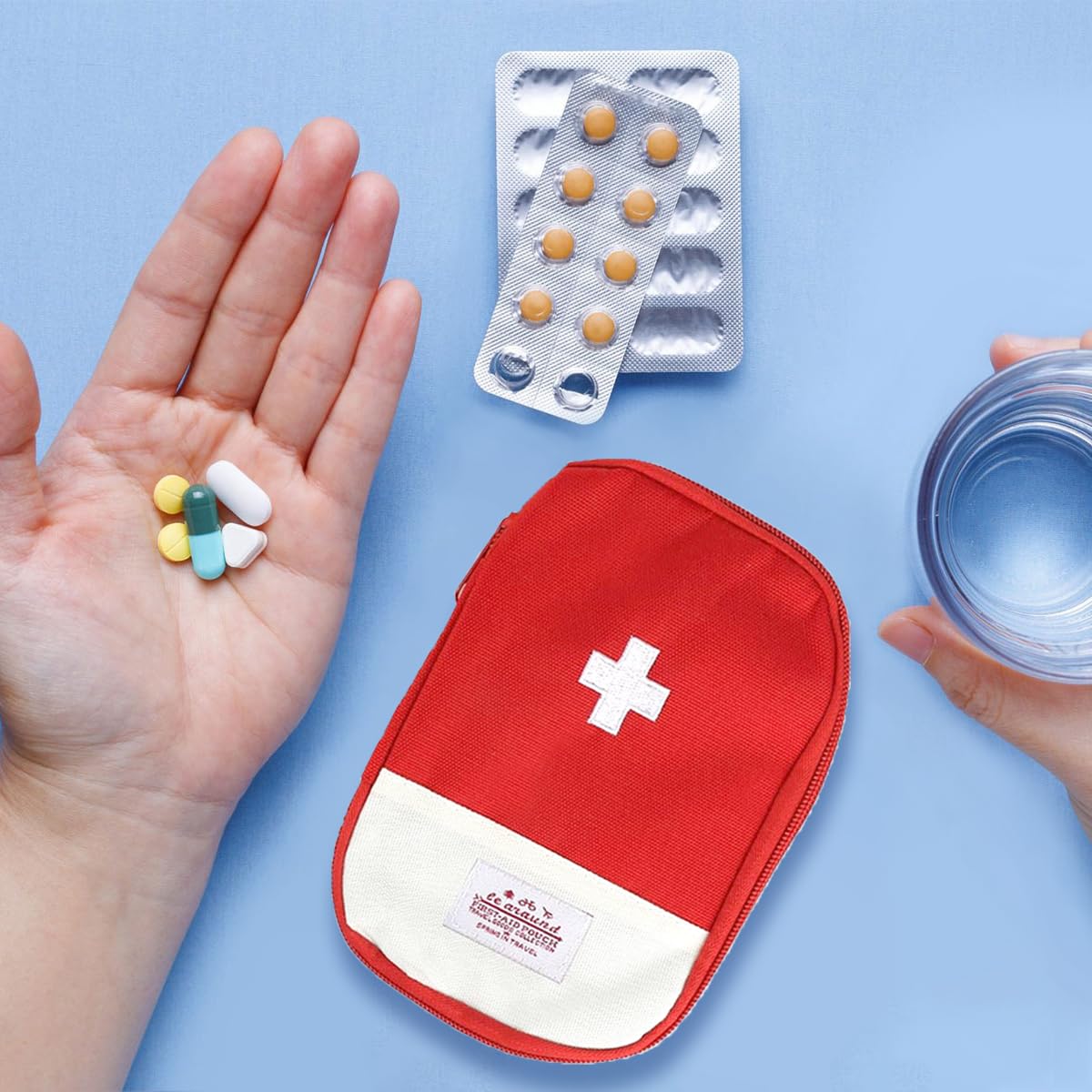 Mini Botiquín de Primeros Auxilios,Bolsa de Primeros Auxilios,Bolsa Médica Vacio,Primeros Auxilios Portátil Bolsa,Botiquín Médico Vacío,Botiquin de Primeros Auxilios Vacía,(Rojo)