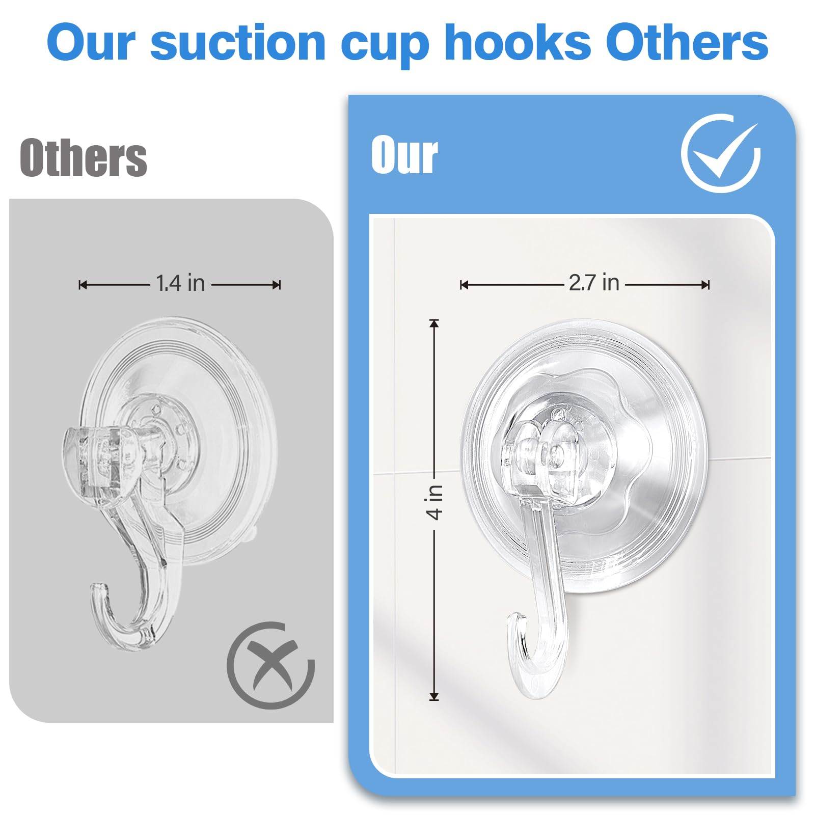 6 Ganchos Con Ventosa – Fuerte Adhesión Para Cristal, Azulejos Y Espejos – Sin Agujeros – Reutilizables – Organizador De Baño Y Cocina