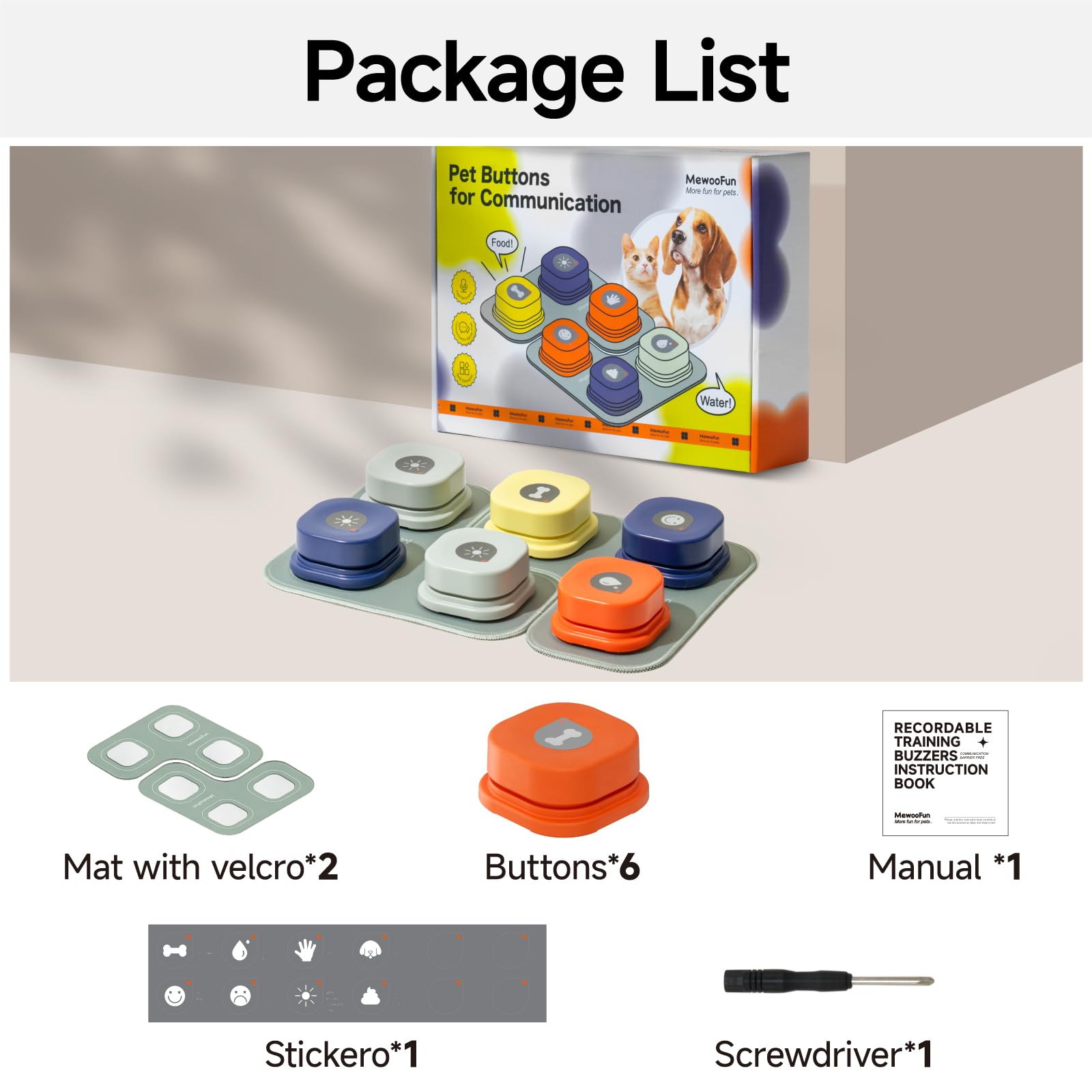 4 Opneembare Hond Knoppen Sprekende Knop Set Voor Communicatie Huisdier Training Gift