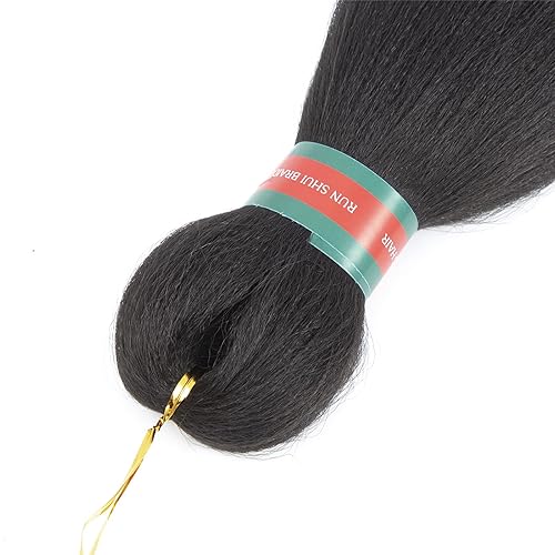 Miniatura 2 de RUN SHUI Cabello trenzado preestirado, extensiones de cabello trenzado Kanekalon, cabello trenzado ombré preestirado, trenzado de ganchillo (24